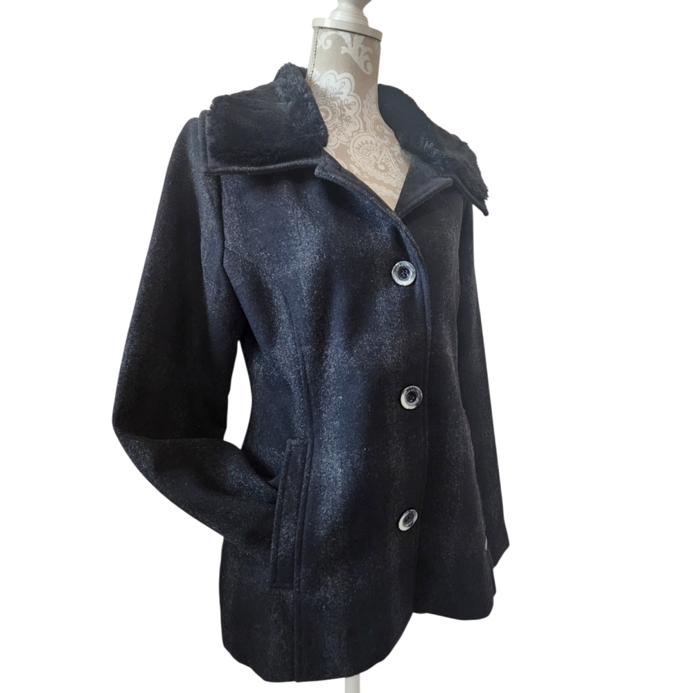 Powder River Outfitters Ladies Wool Plaid Charcoal Jacket 52-1007-02 Size L
